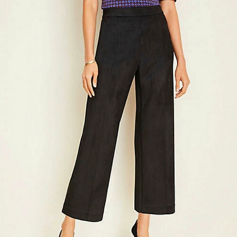 Ann Taylor Knit Wide Leg Crop Pants